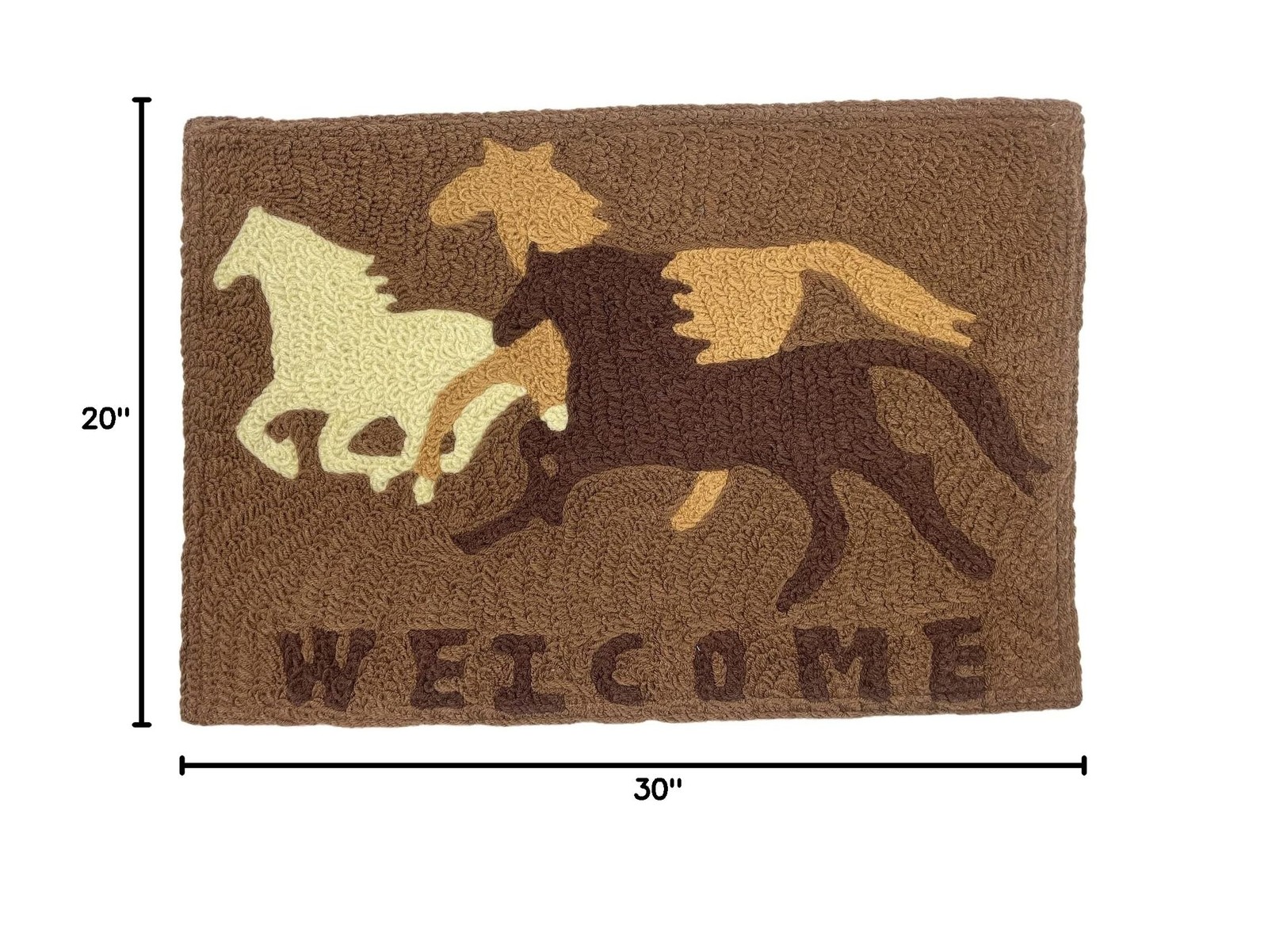 Jellybean Indoor/Outdoor Decorative Welcome Horses Accent Rug – 20" X 30"