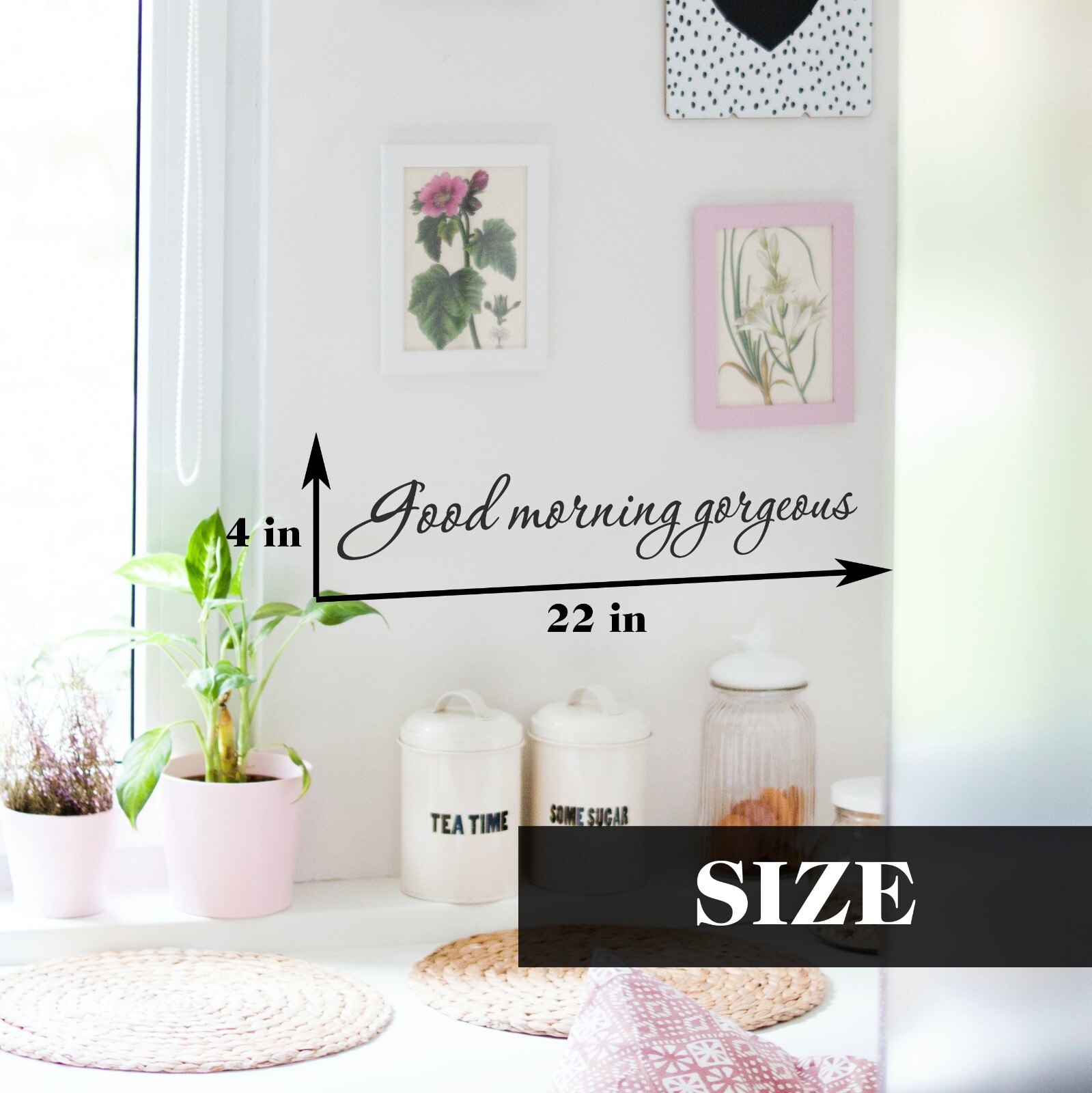 Good morning gorgeous wall decal love quote sticker bedroom bathroom 22×4 inches