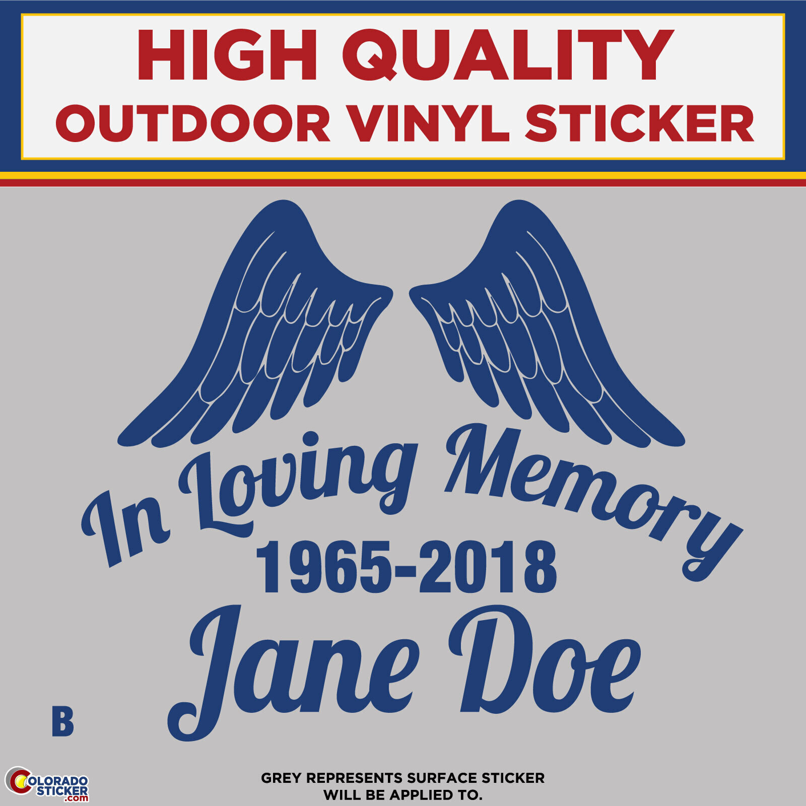 In Loving Memory – B, High Quality Die Cut Vinyl Sticker Decals