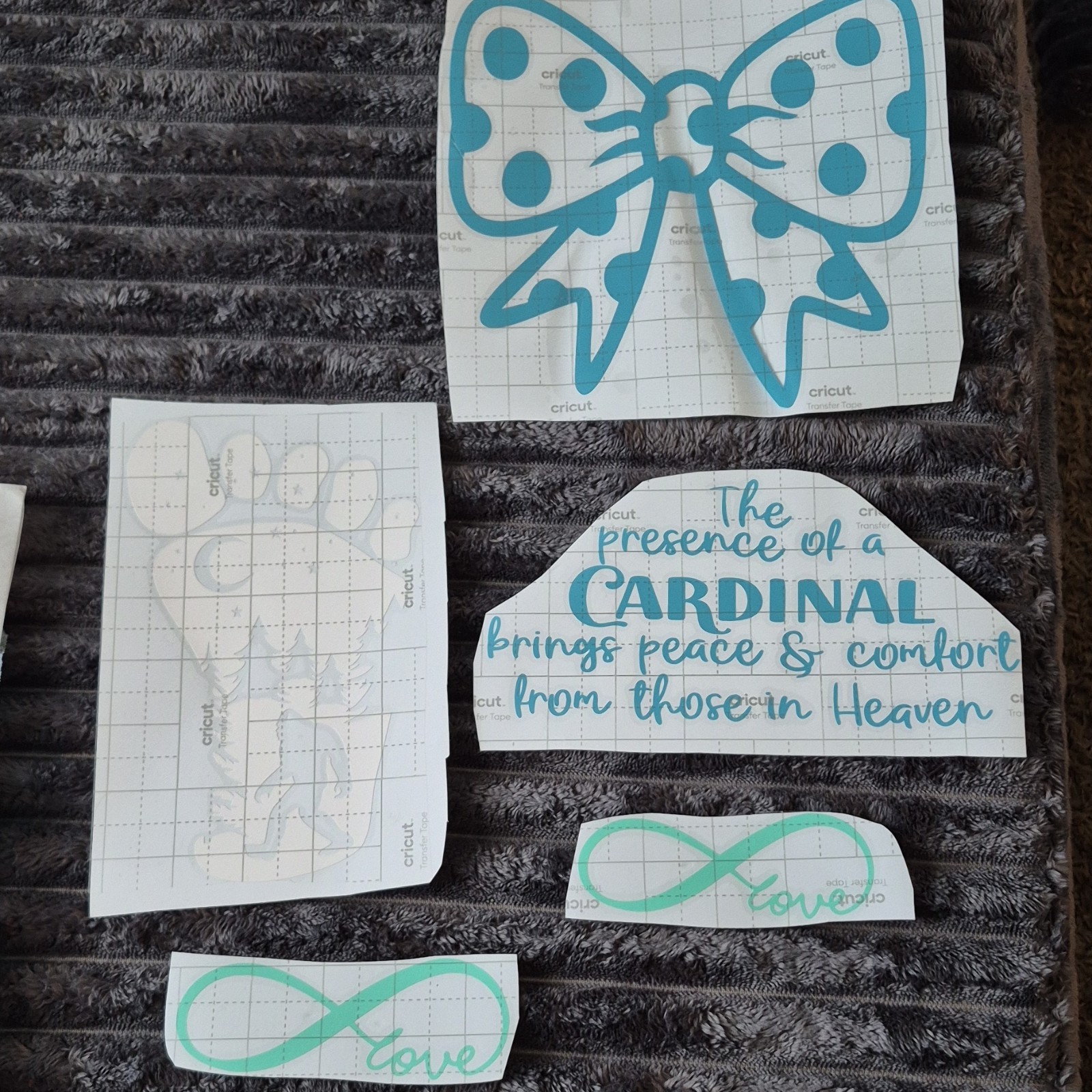Cricut Blue White Inspirational Vinyl Decal Butterfly Paw Infinity Wall Car