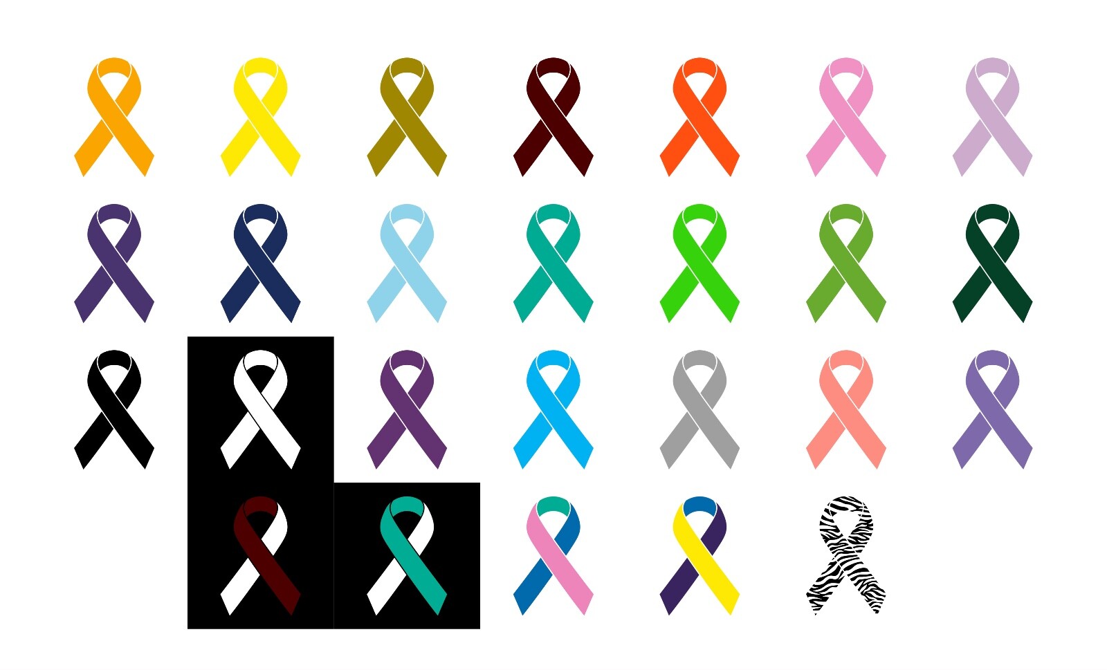 4" Cancer Awareness Color Ribbon Vinyl Decal Art for Cars, Windows, Laptops