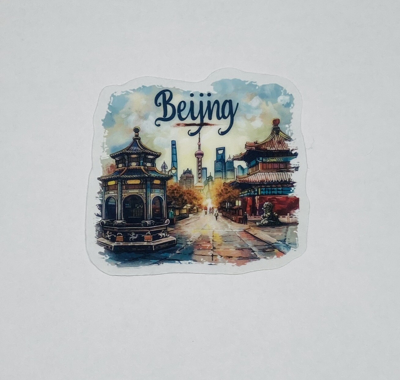 Beijing Transparent Sticker Travel City Street Art Decal Vinyl Souvenir Tc6