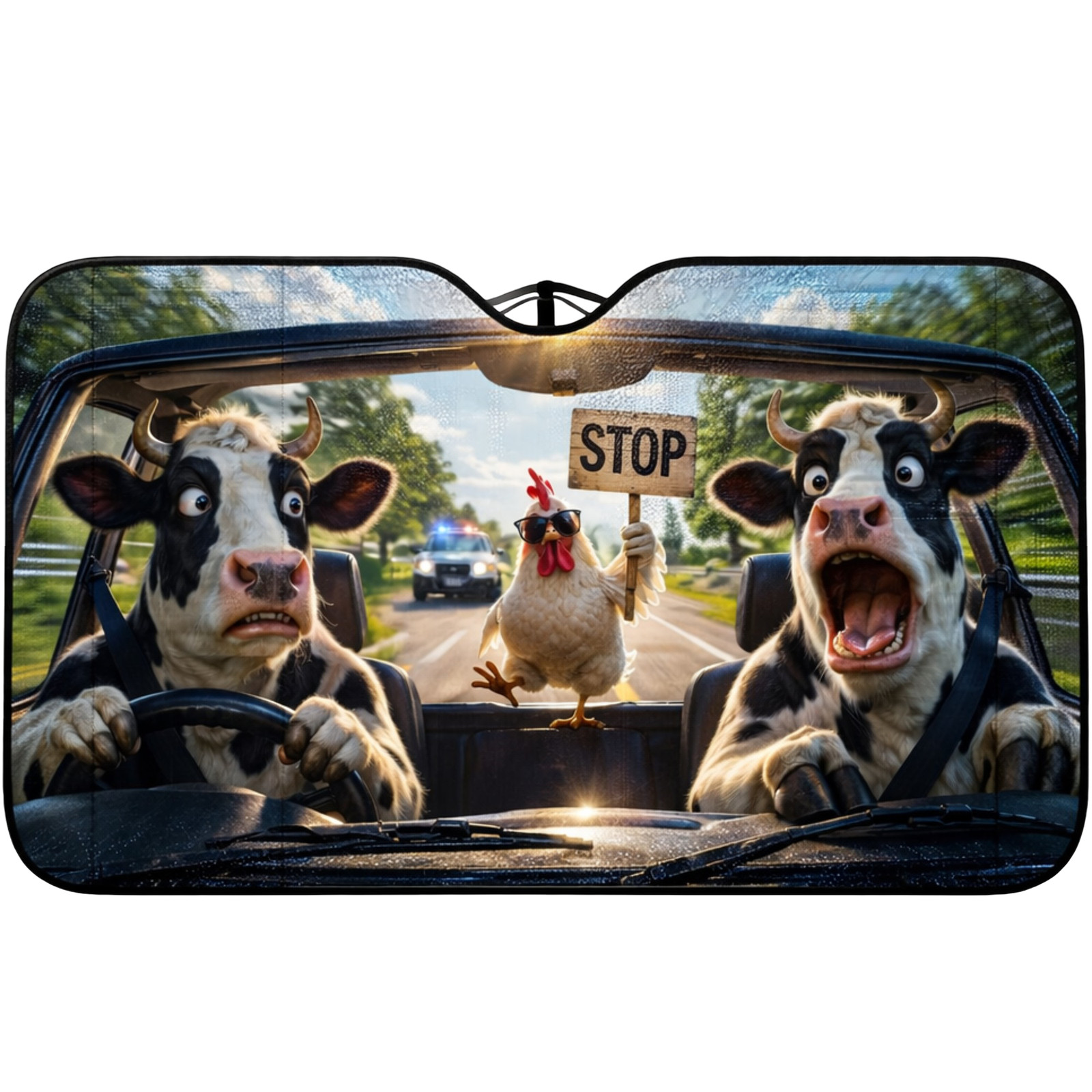 Funny Cows Car Sunshade Cute Farm Cow Windshield Sun Shade Animal Decor
