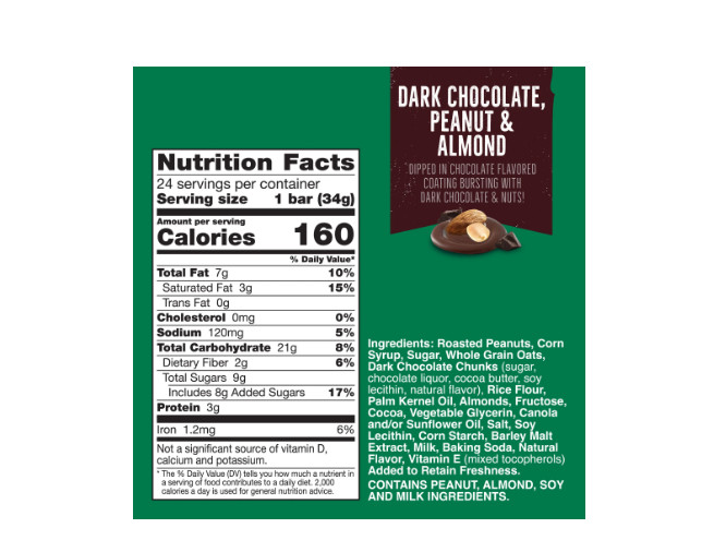 Nature Valley Sweet and Salty Nut Bars and Dark Chocolate Peanut Almond 24 Bars.