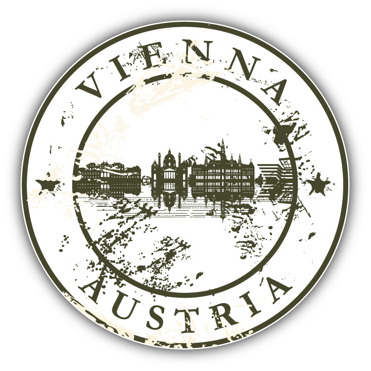 Vienna City View Austria Grunge Rubber Stamp Car Bumper Sticker Decal