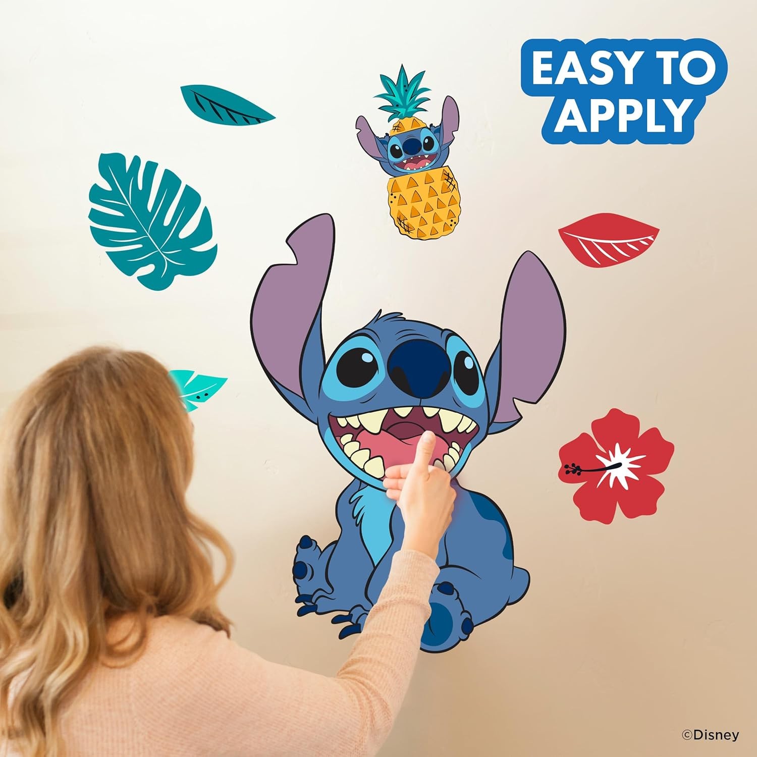 Disney Lilo and Stitch Wall Decals – 20" Stitch Wall Vinyl Stickers Bedroom D…