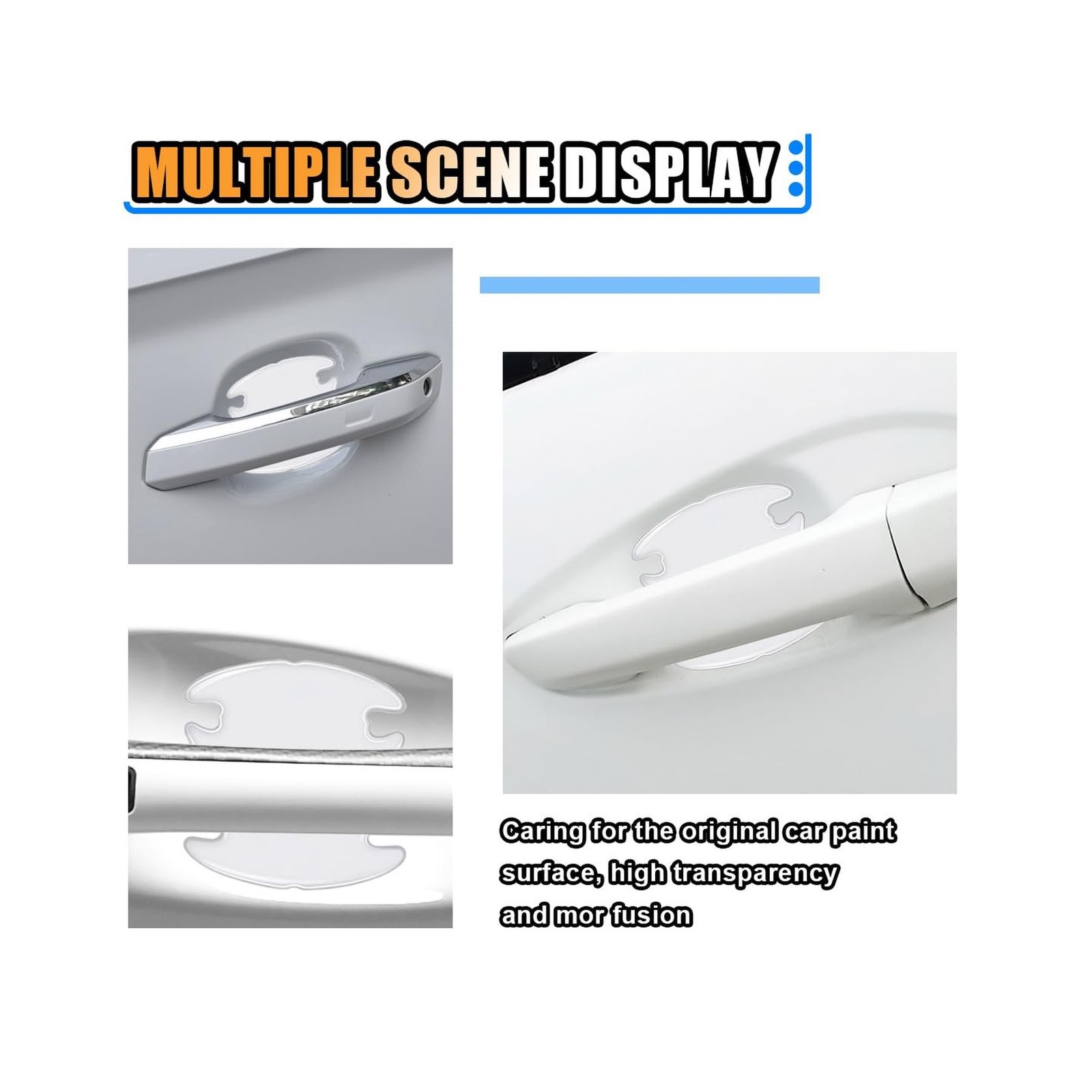 Car Door Handle Scratch Protector, Clear Traceless Car Door Cup Handle Sticke…