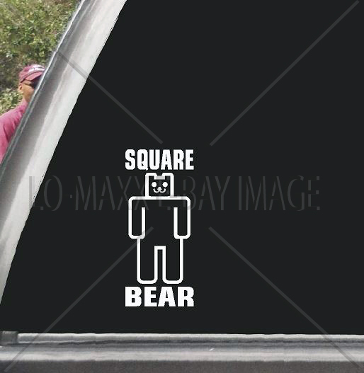Square Bear Unique Original Custom Design Superior Quality Die Cut Vinyl Decal