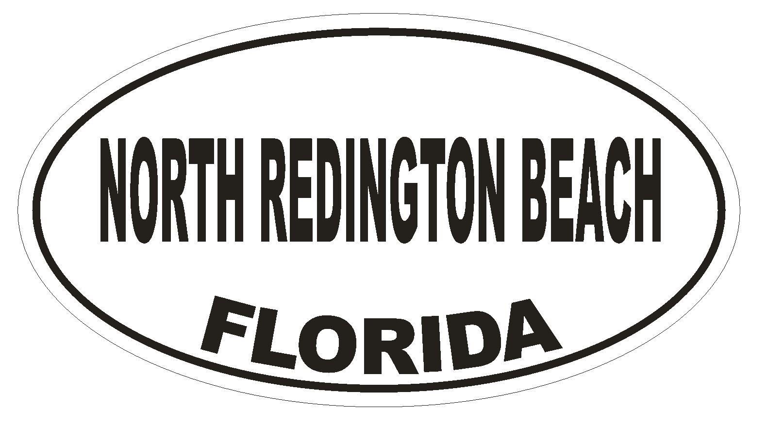 North Redington Beach Florida Oval Bumper Sticker or Helmet Sticker D2702 Decal
