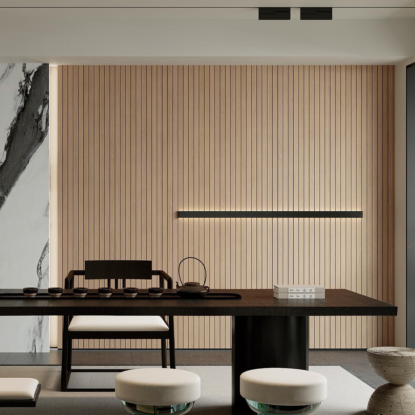 Self-Adhesive Faux Oak Wood Wall Panel – 3D Design for Style & Soundproofing