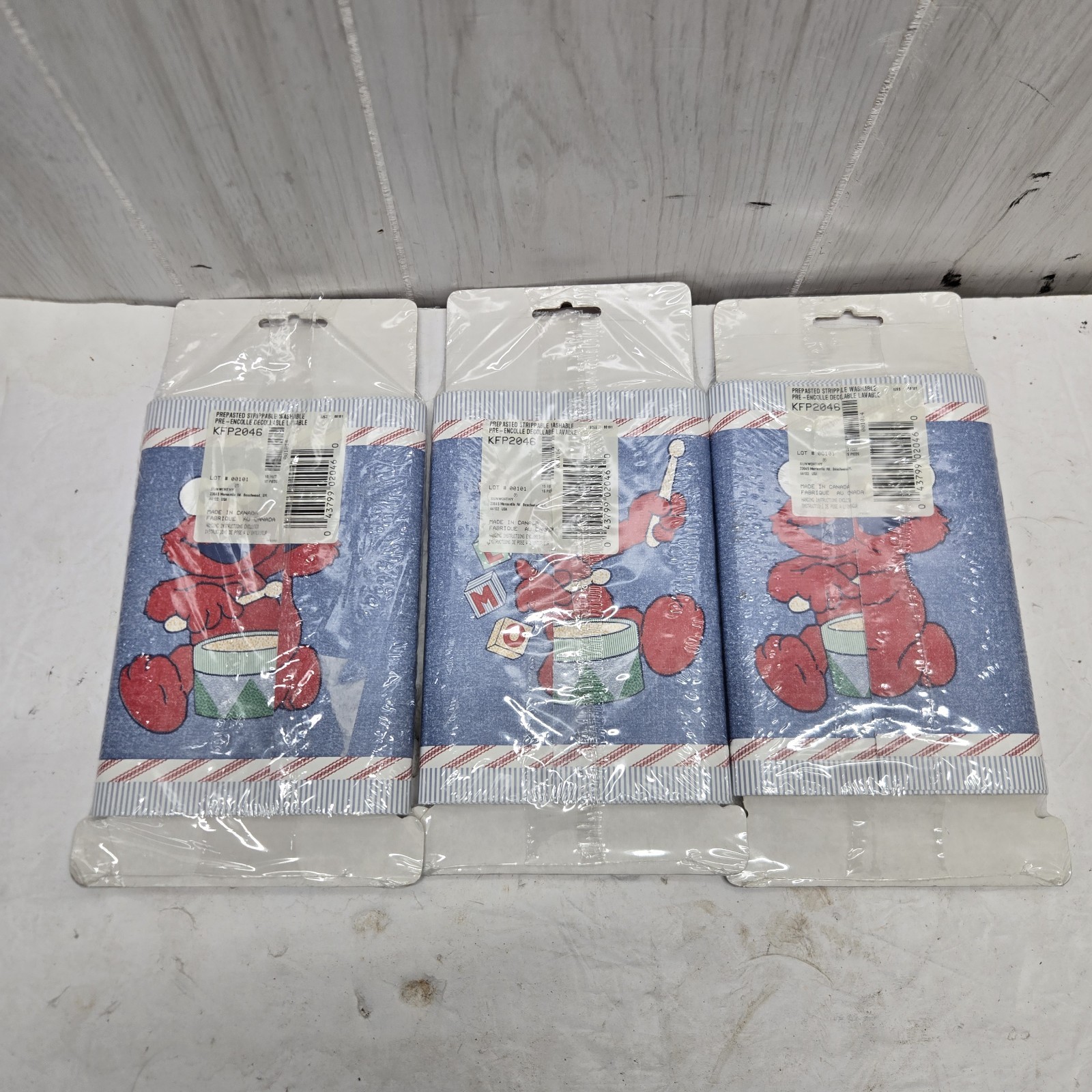 BABY ELMO Wallpaper Border 15' Sesame Street PREPASTED Wall Decor Lot of 3