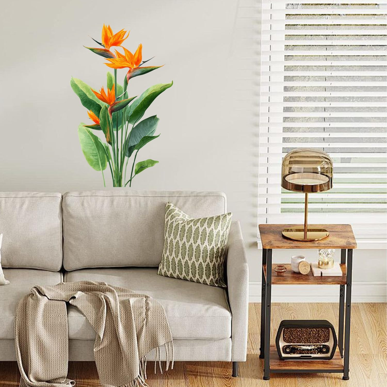 Bird of Paradise Peel and Stick Wall Decals Tropical Flower Stickers