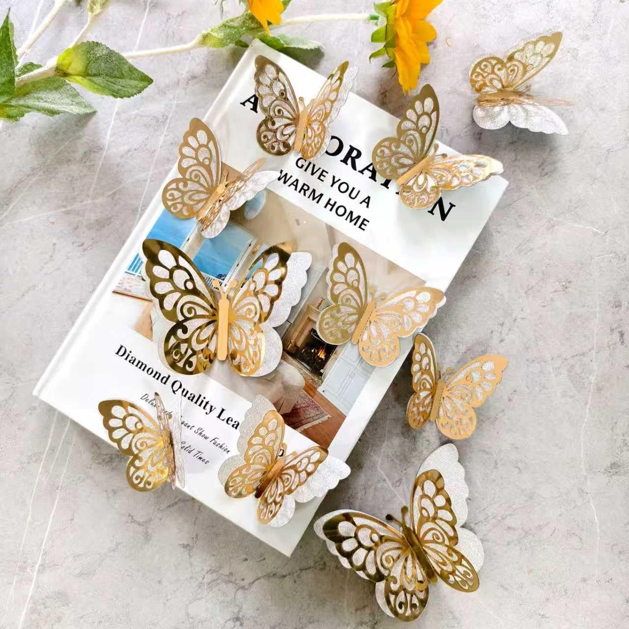 3D Butterfly Wall Decals – & Wedding Celebrations, -Adhesive Wall Art Decorat…