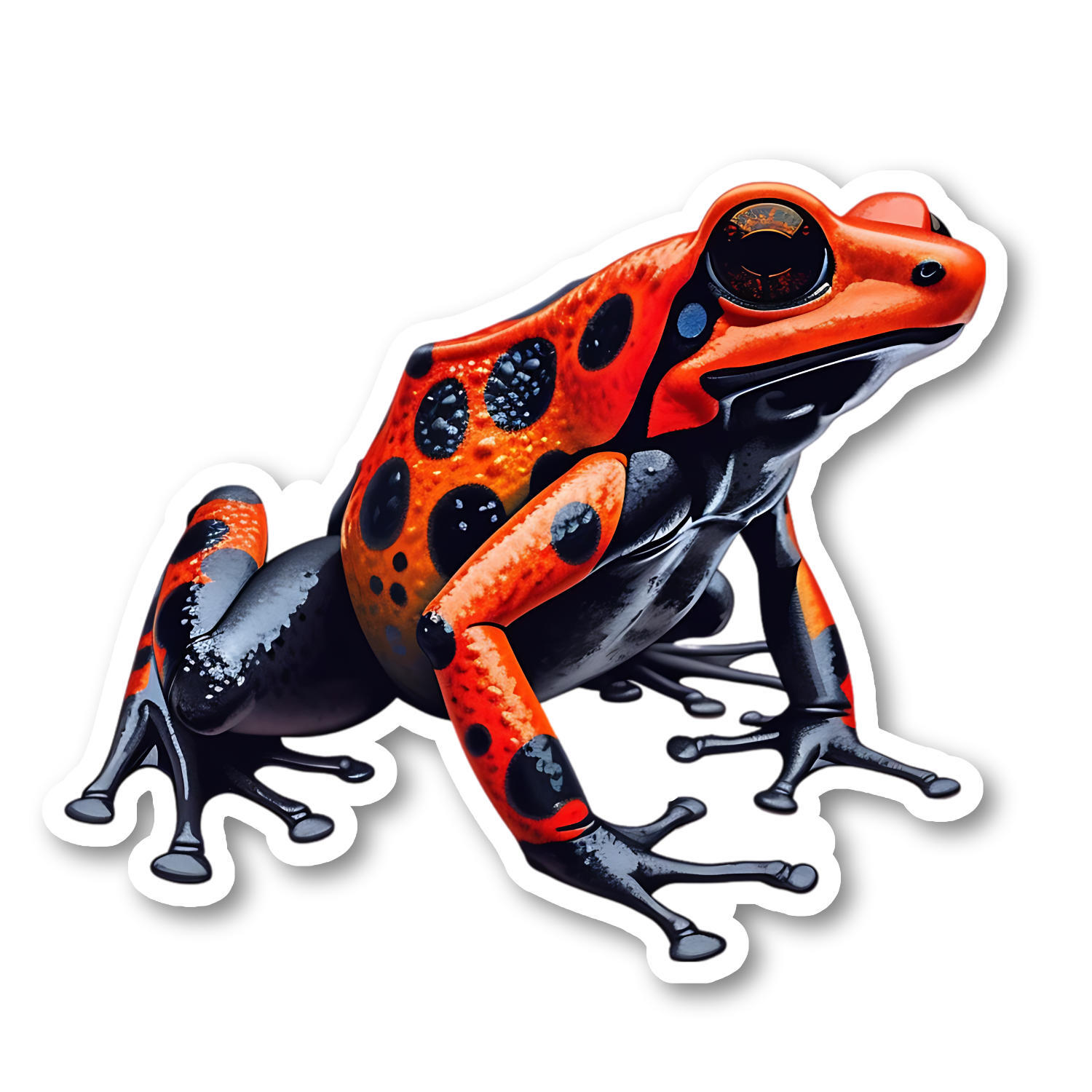 Poison Red Dart Frog Vinyl Sticker, Water Resistant, Laptop, Water Bottle