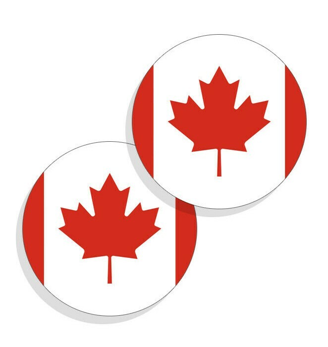 Canada Flag Stickers Flag Decals Vinyl Stickers Indoor Outdoor Round 4 pack