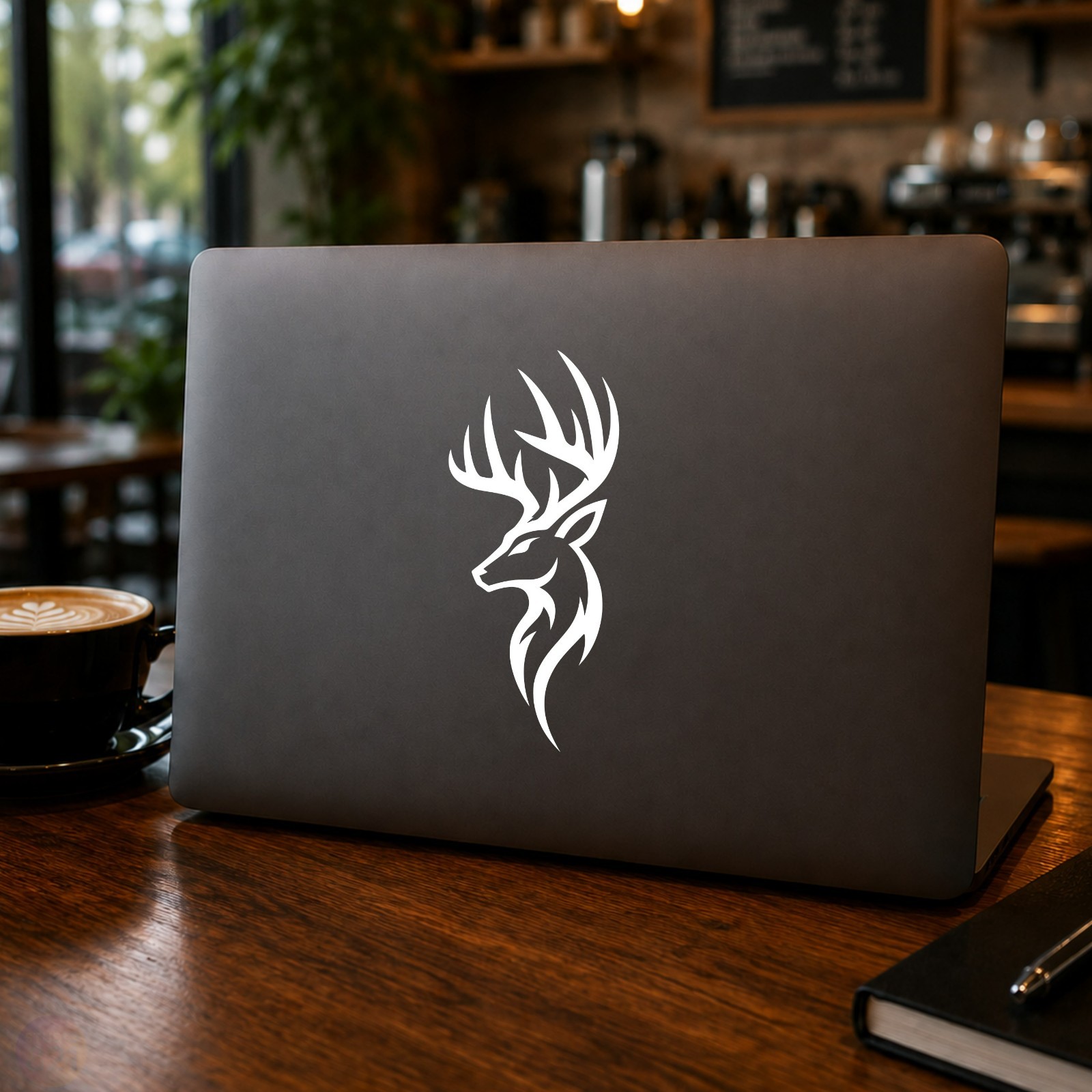 Deer Head Decal | Buck Antler Sticker | Hunting Truck Window Vinyl Art