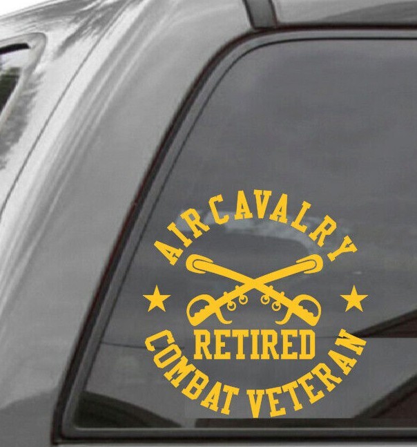 AIR CAVALRY COMBAT VETERAN RETIRED Vinyl Window Decal Sticker 8" x 8" U.S. ARMY