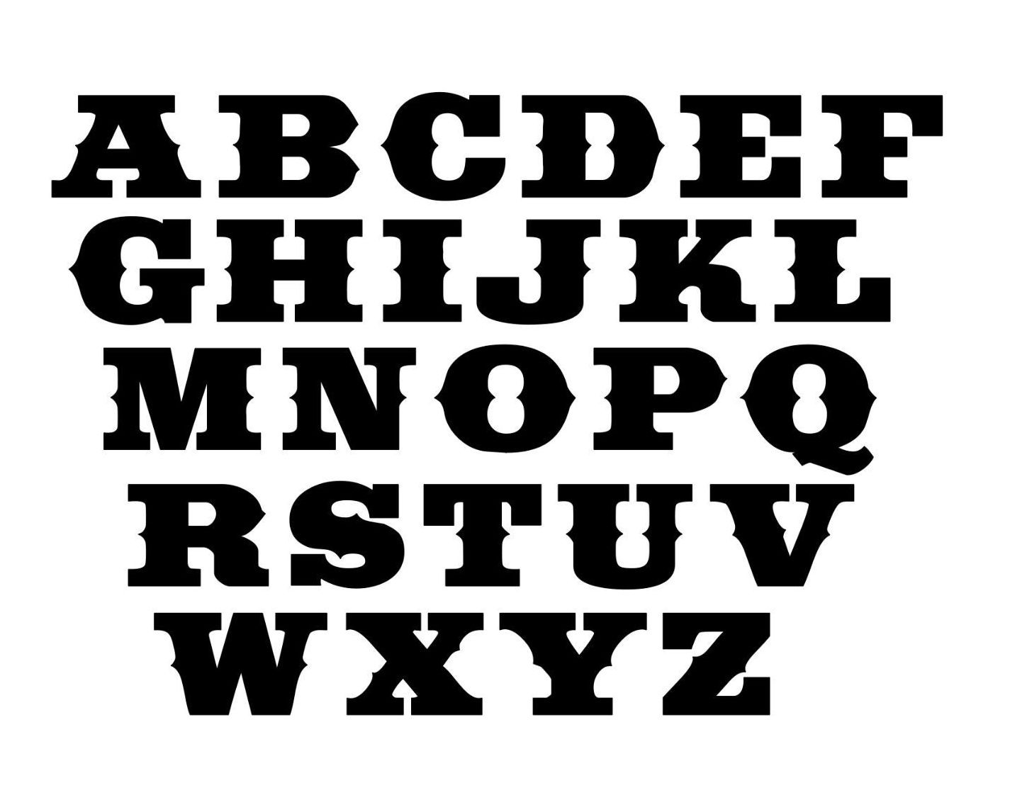 Alphabet – WESTERN / Cowboy Letter Set – Vinyl Decals – Select Color & Size