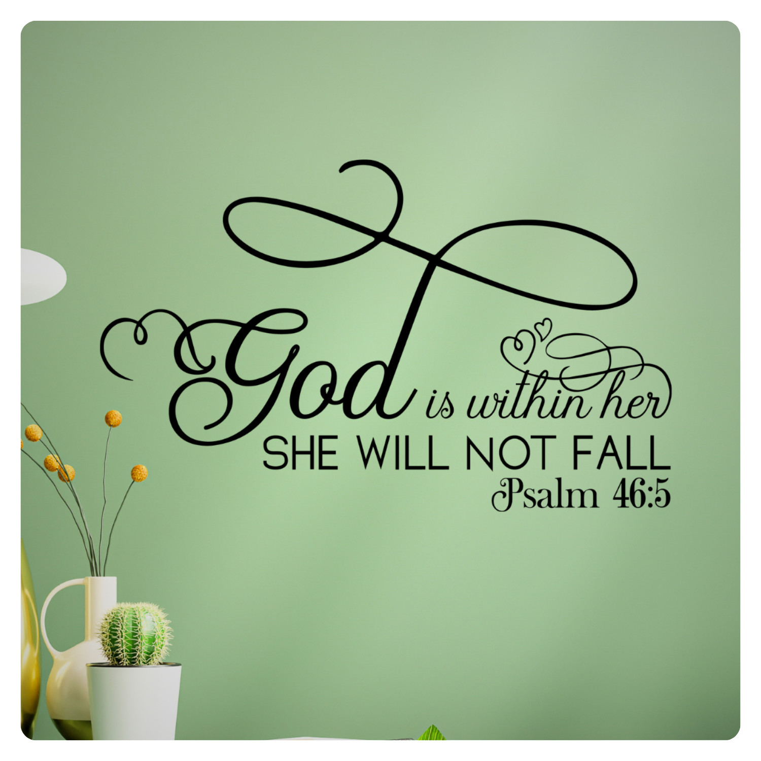 God is Within Inspirational Religious Wall Decal Sticker Quote Home Vinyl Decor