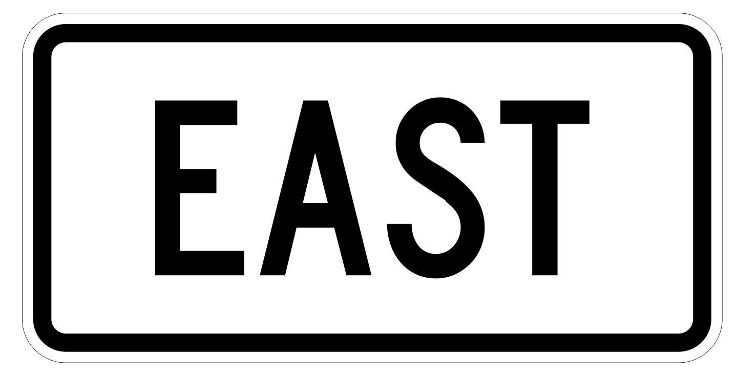 East Route Marker Sign Sticker R8495