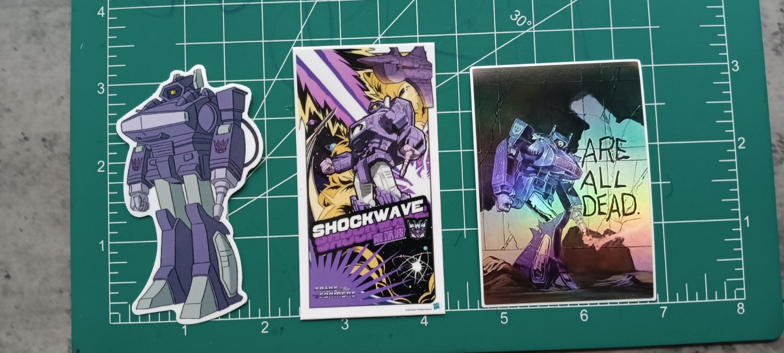 TRANSFORMERS X SHOCKWAVE VYNIL STICKER LOT OF 3