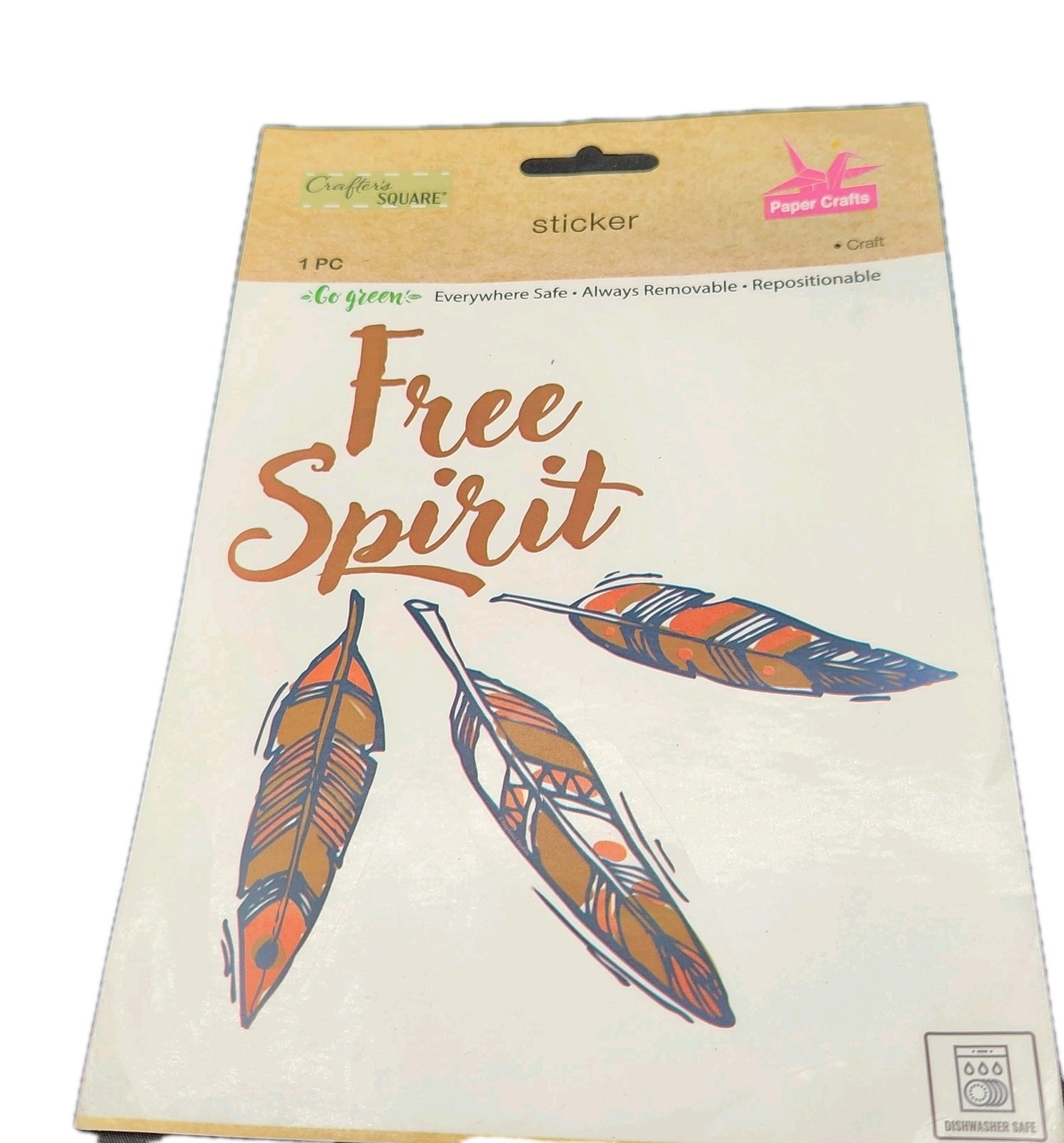 Crafter's Square Free Spirit Feathers Sticker Removable Repositionable Craft