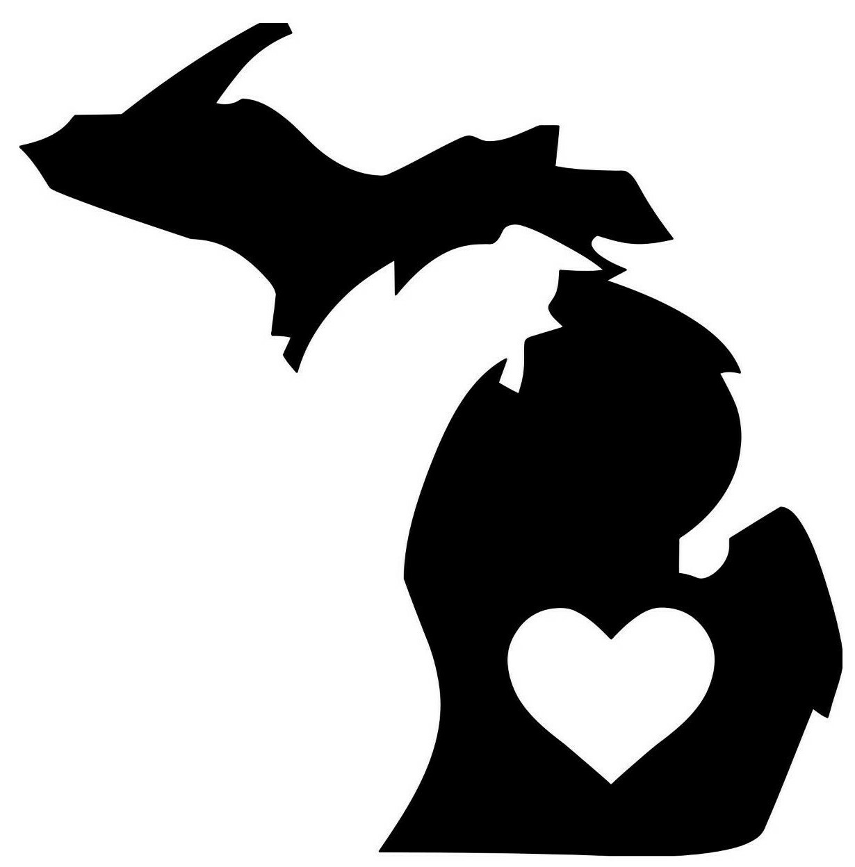 MICHIGAN HEART Vinyl Sticker – Love MI Heart Home State – Die Cut Decal