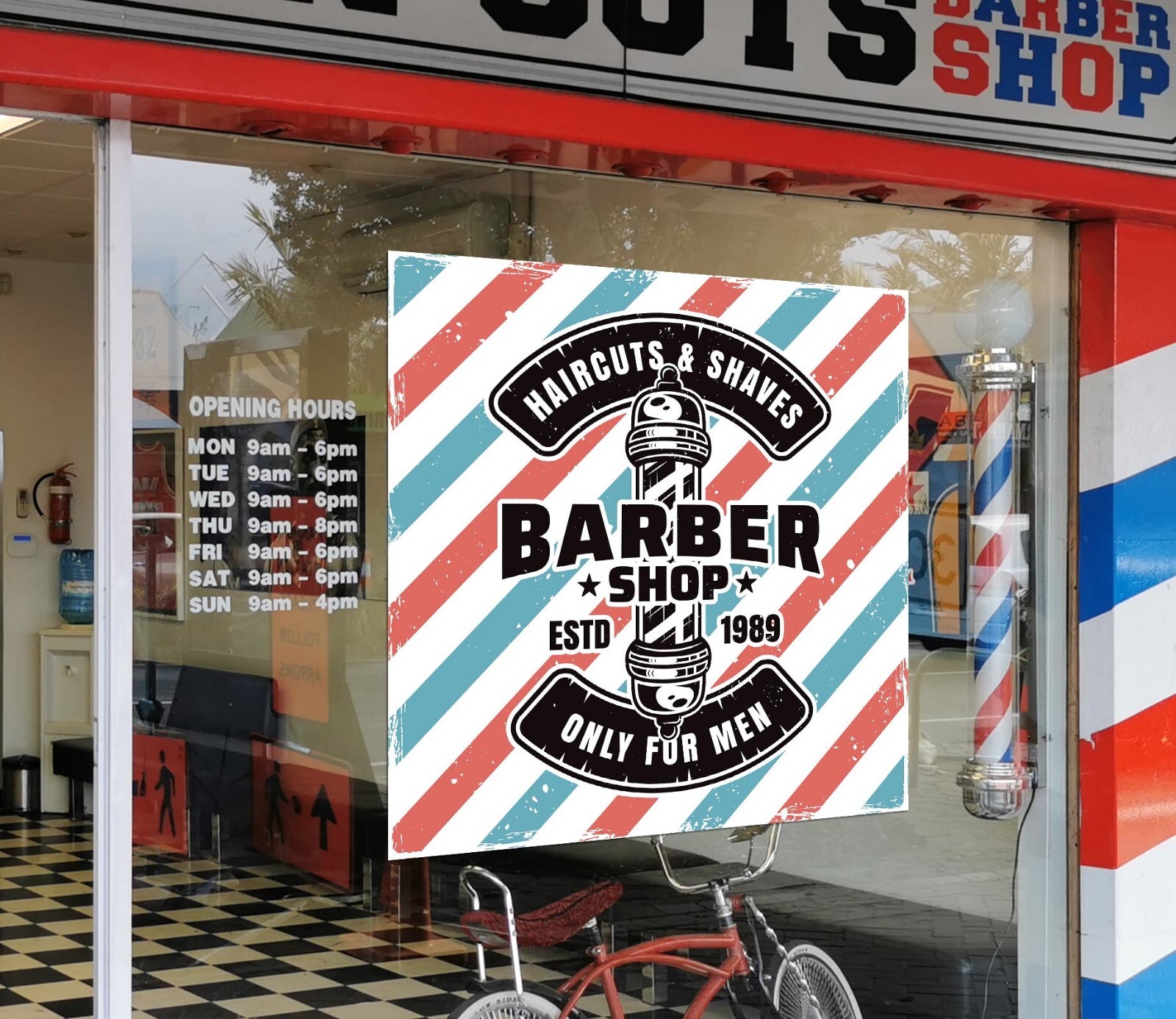 3D Man Hair Cut G425 Barber Shop Window Stickers Vinyl Wall Mural Decals Honey