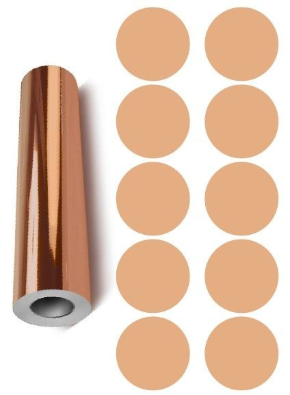 Dots Round Vinyl Color Coded Inventory Label Chrome Rose Gold 1.5 Inch Stickers