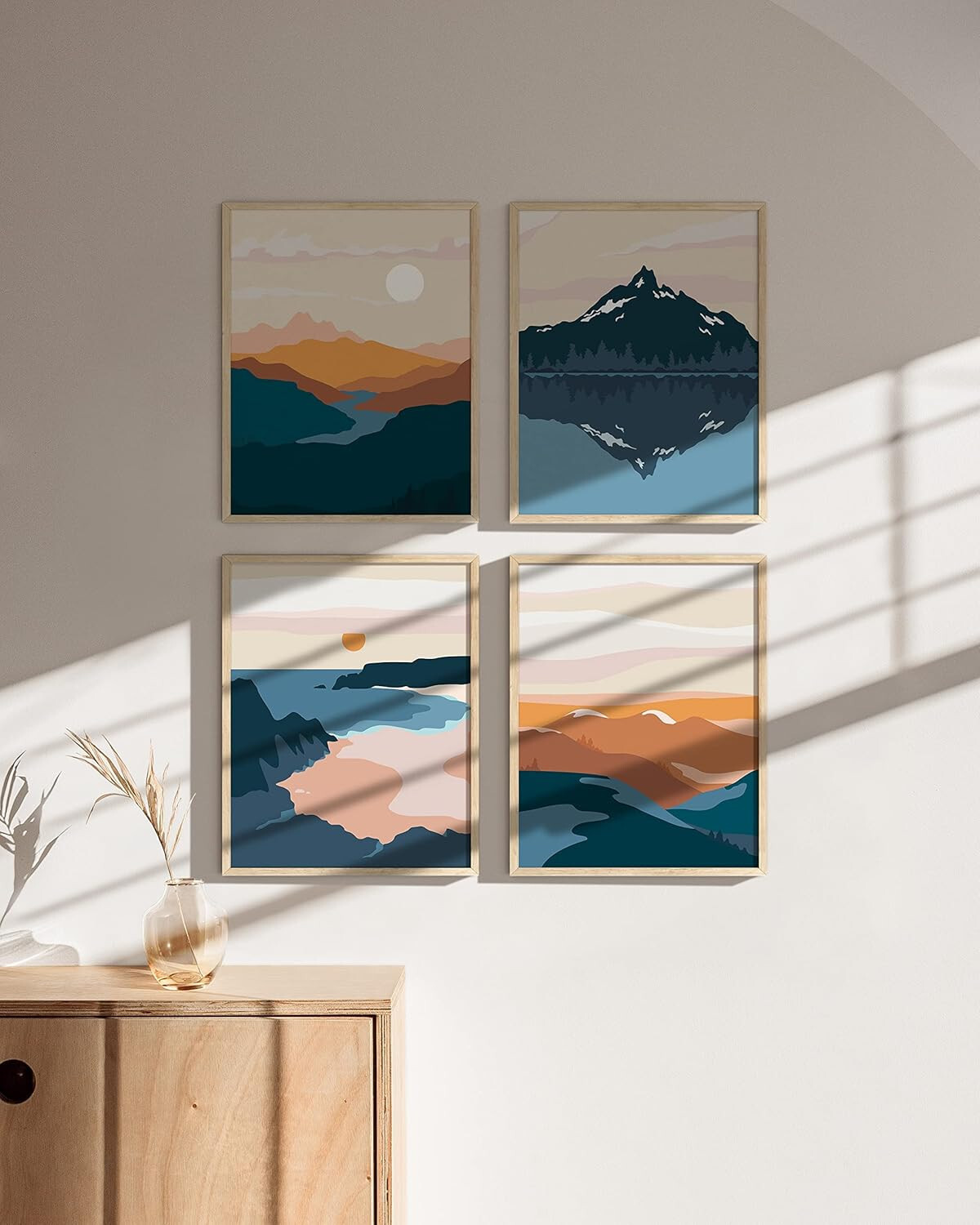 Japanese Wall Art Prints Set of 6 Anime Posters Abstract Illustration Wall Art C