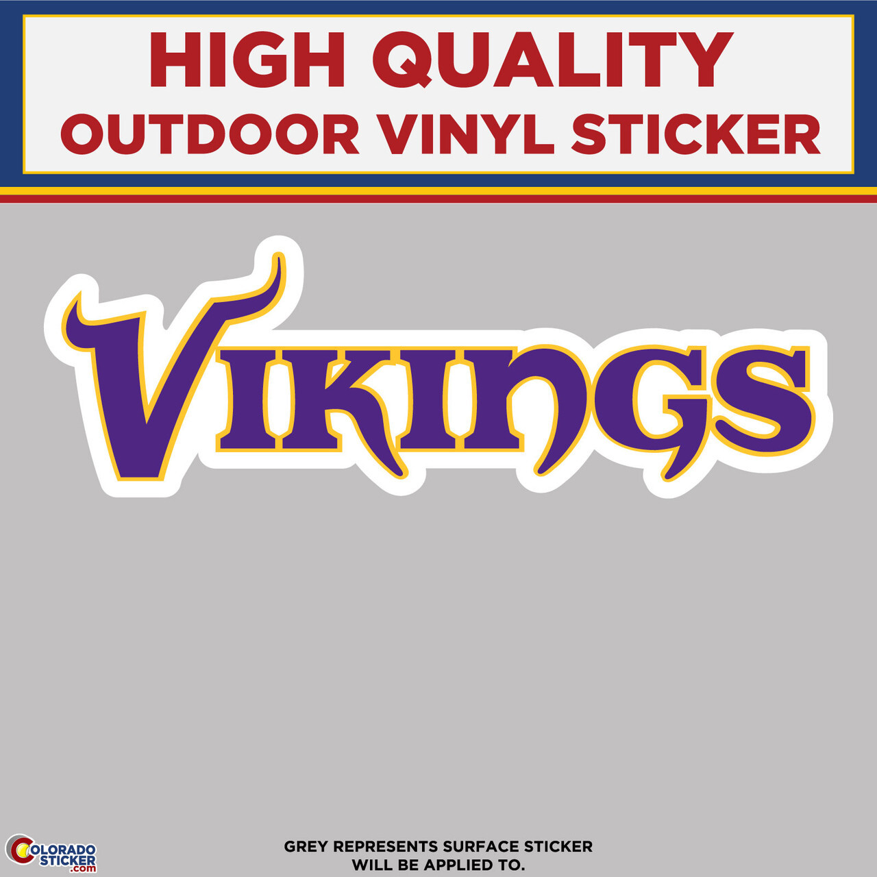 Vikings Text, High Quality Vinyl Stickers