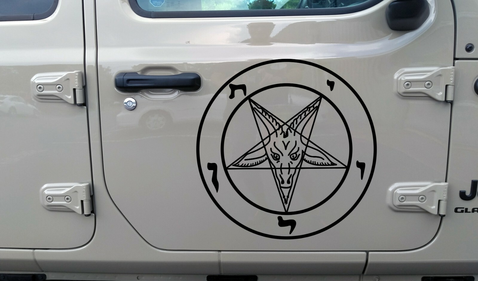 Sigil of Baphomet Pentagram Vinyl Decal – Satanism Goat – Die Cut Sticker