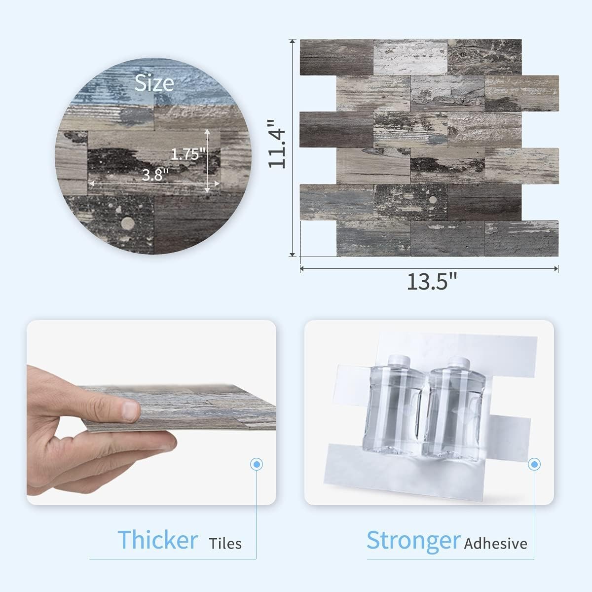 Durable Waterproof 5-Sheet Wall Panels – Elegant Rustic Peel and Stick Design