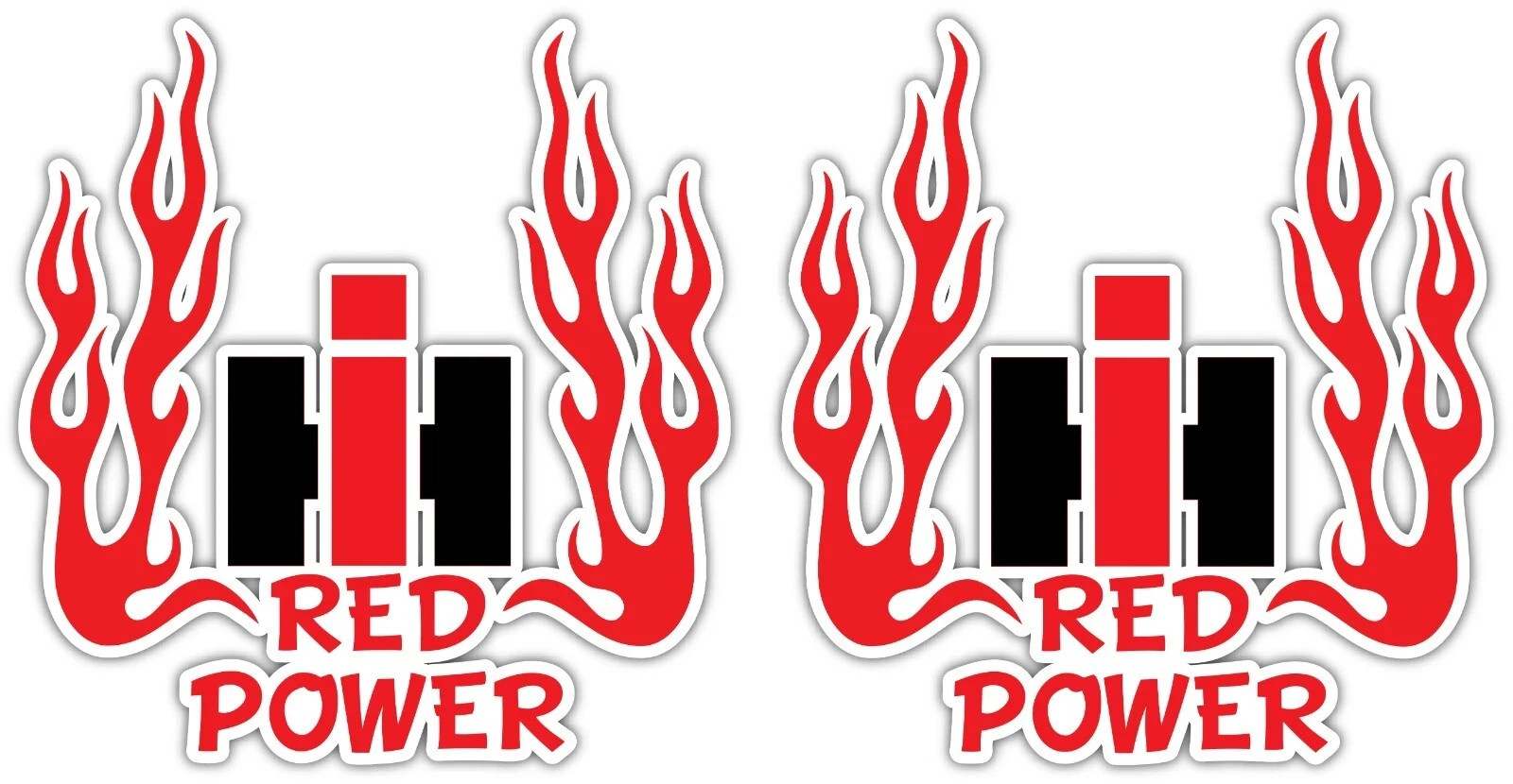 2X IH INTERNATIONAL HARVESTER RED POWER FIRE 3M STICKER TRUCK CAR TRACTOR DECAL