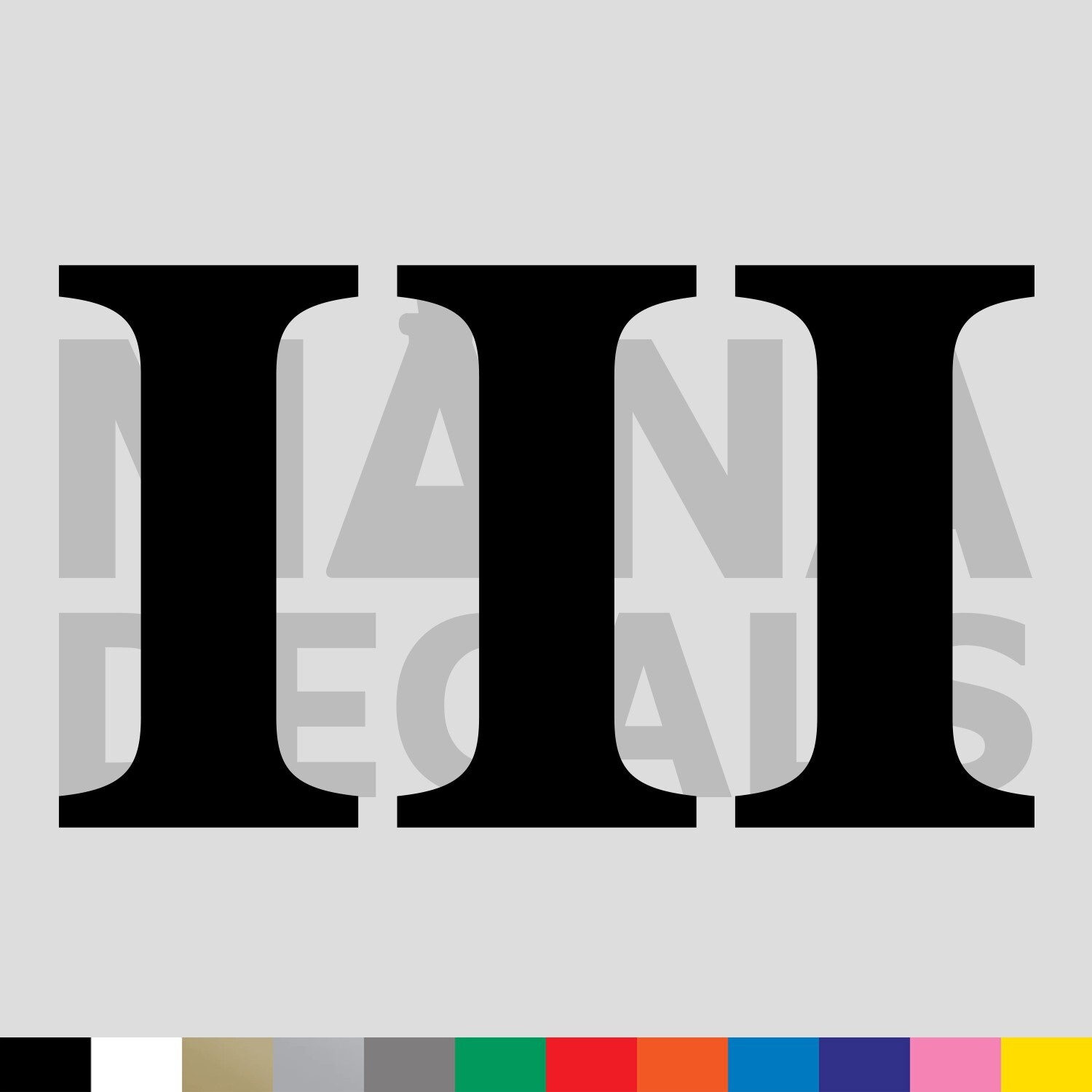 Roman Numeral III Vinyl Die Cut Decal Sticker – Number 3 Three