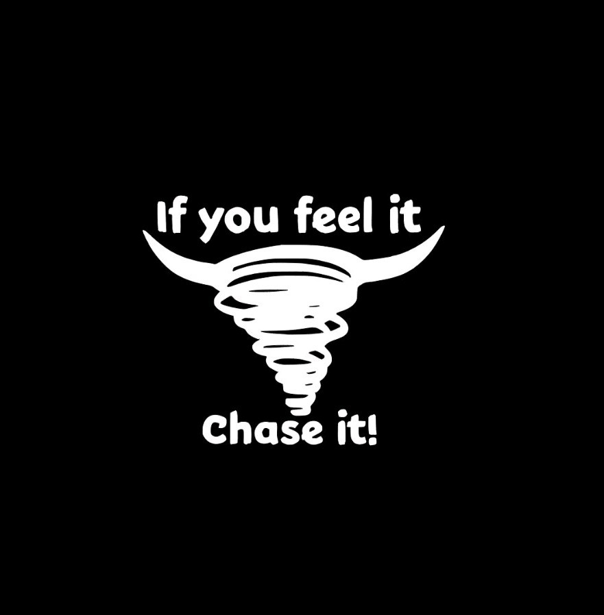 Twisters 2024 Style Vinyl Decal Sticker "Chase It" Glen Powell 6×5 Inches!