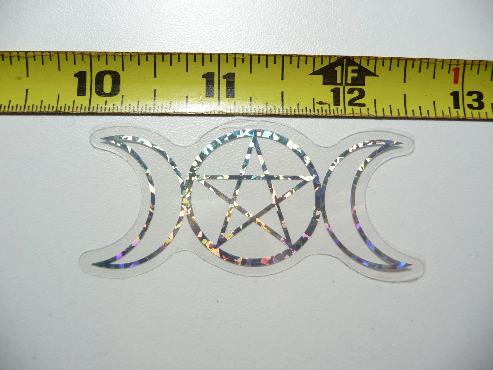 PENTAGRAM MOON PHASES HOLOGRAPHIC SMALL STICKER CELESTIAL DECAL AMAZING