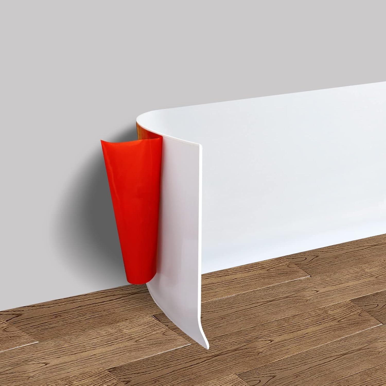 Flexible Peel and Stick Vinyl Baseboard, 6in x 20ft – White Decorative Molding