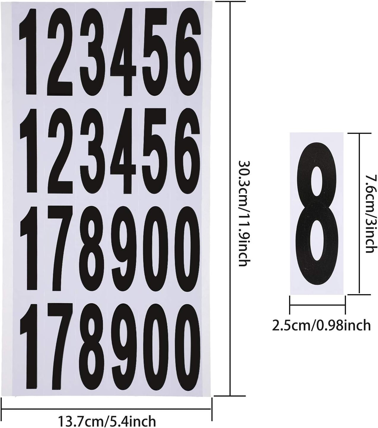 Versatile Waterproof Address Decals – 240 Reflective Vinyl Number Stickers