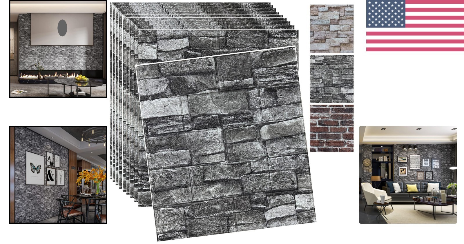 Self-Adhesive 3D Faux Brick Wall Panels – 20PCS Coverage for Stylish Interiors
