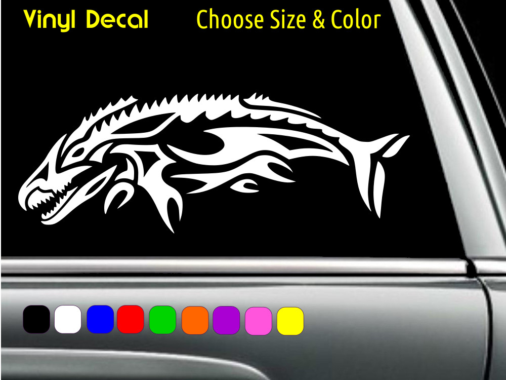 Mosasaurus Tribal Seamonster Jurassic World Decal Wall Window CHOOSE SIZE COLOR