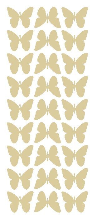 Beige Tan 1" Butterfly Stickers BRIDAL SHOWER Wedding Envelope Seals Crafts