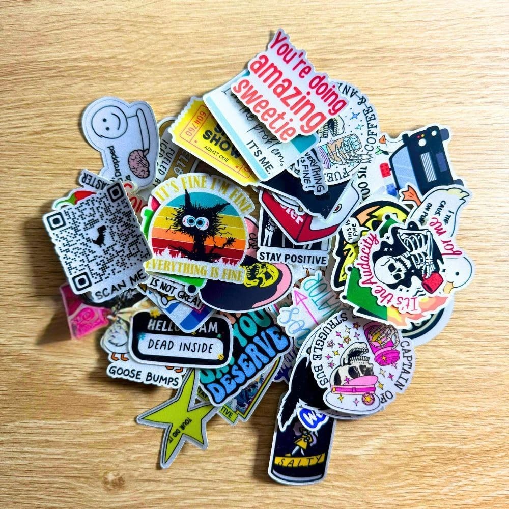 50 Irresistibly Funny Waterproof Stickers – Meme Fun for Adults Everywhere