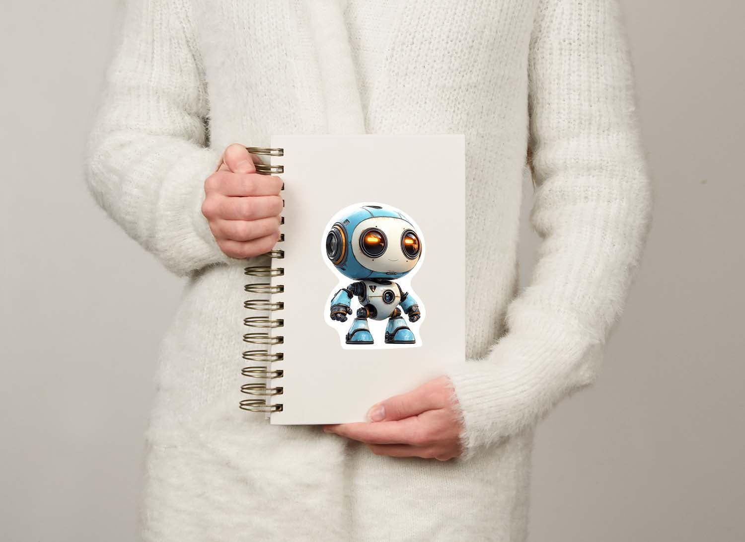 Cute Cartoon Robot Sticker – Durable Weatherproof Vinyl for All Surfaces