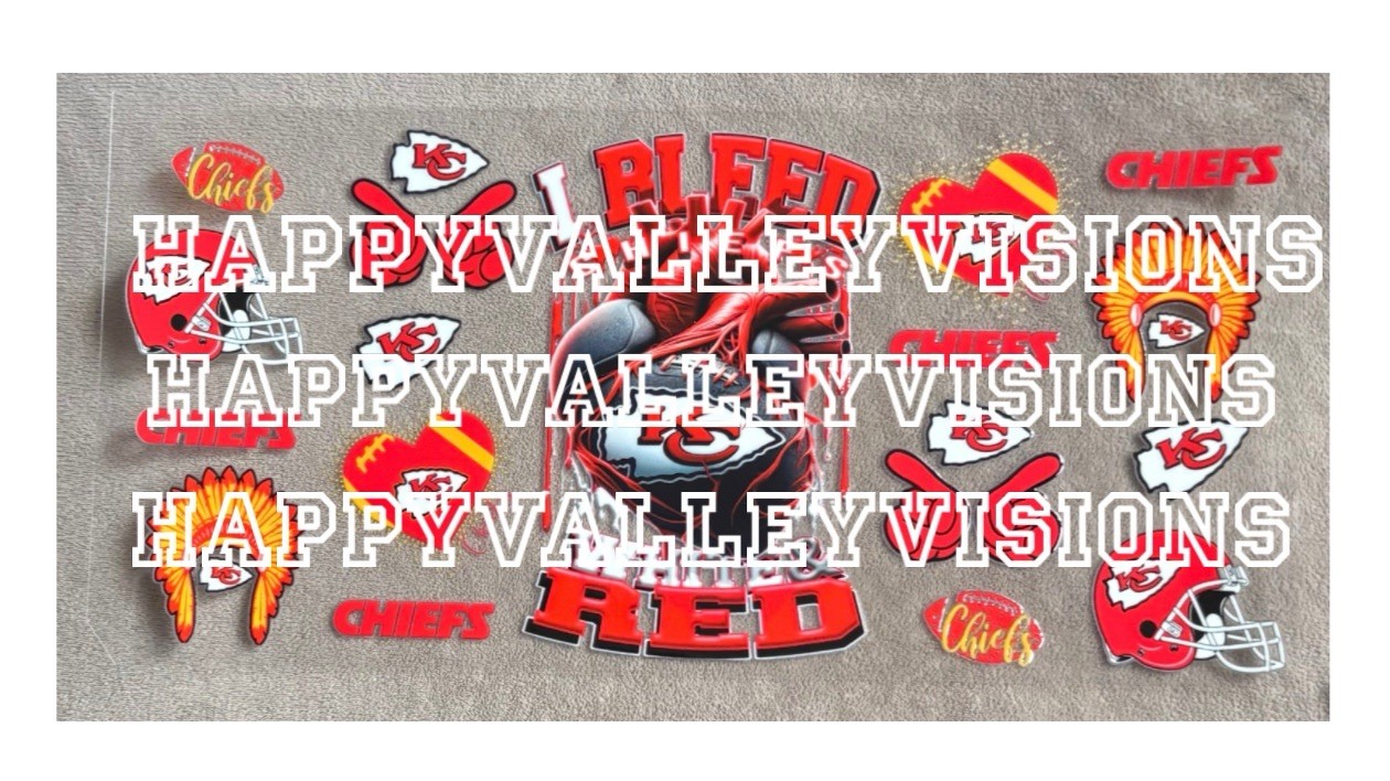 KANSAS CITY Football Team UV DTF Transfer Sticker Cup Wrap DIY Glasses Bottles