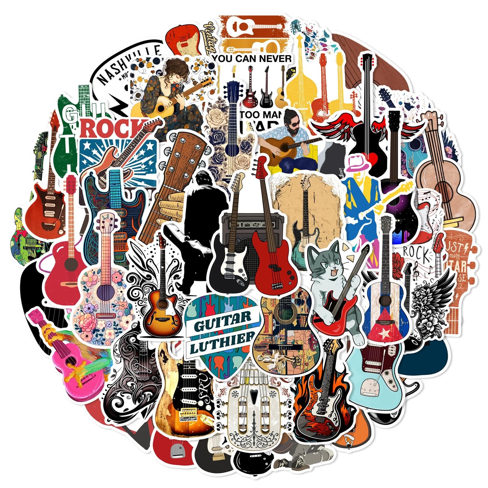 CEFANBD 50Pcs Musical Instrument Vinyl Stickers