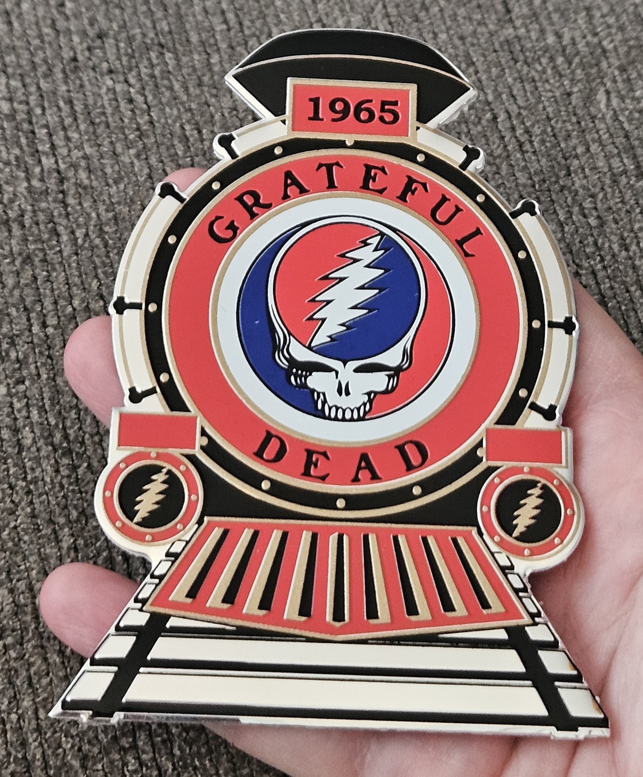 GRATEFUL DEAD Band 1965 TRAIN METALLIC STICKER Decal Embossed Vintage Merch RARE