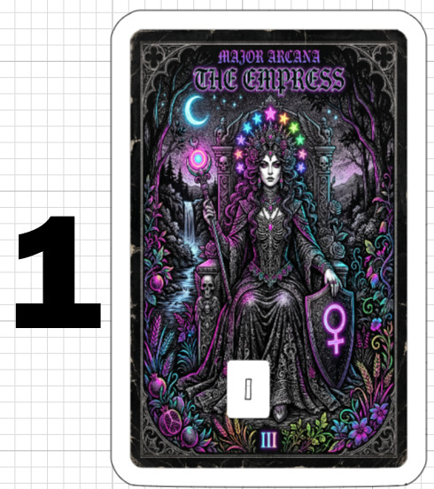 Gothic Neon THE EMPRESS Tarot Card Credit Debit ATM Skin Sticker Psychic Gift