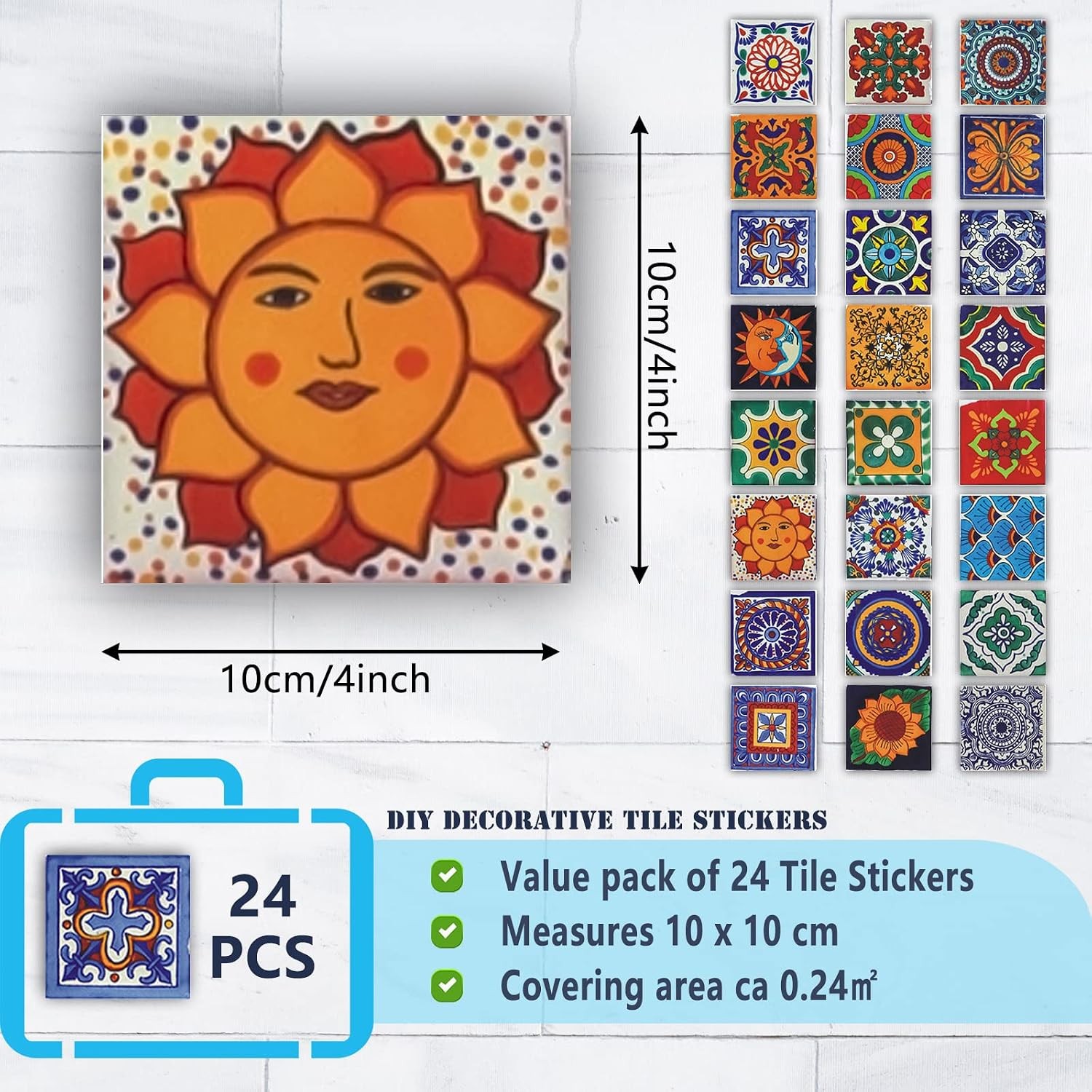 Tile Stickers Wall Decor Bathroom Kitchen Wall Sticker Waterproof PVC