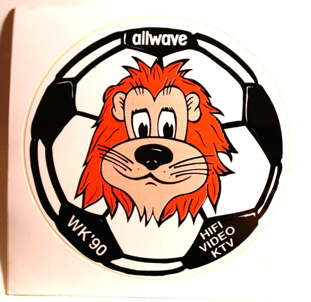 Austria 1990 World Cup Lion Mascot Ball STICKER Travel City Decal Vinyl Souvenir